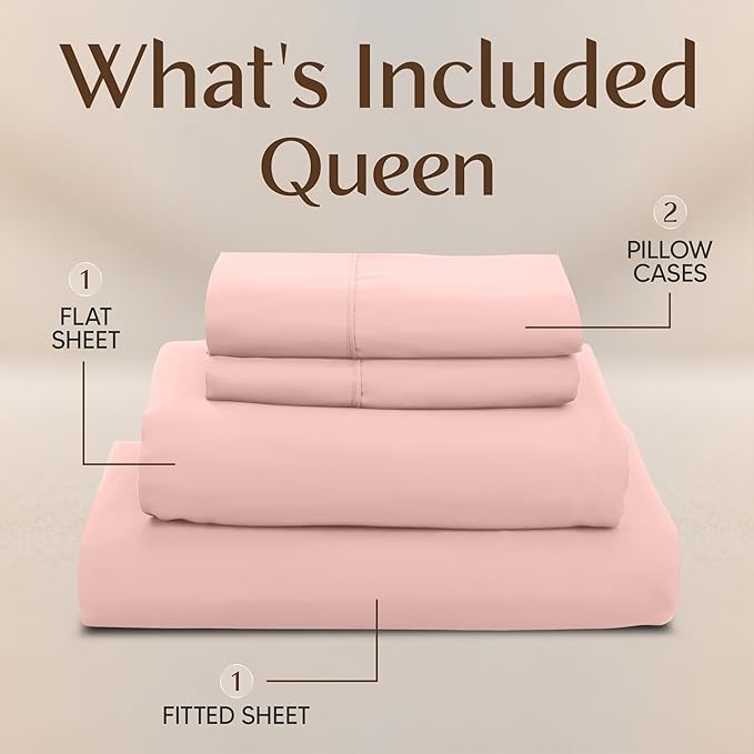 Utopia Bedding Queen Size Sheet Set – 4 Piece Bed Sheets, Soft and Breathable - Image 3