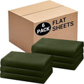 Bulk Twin Flat Sheets Only, 6 Pack Quick Sort Top Bed Sheet, Color-Coded Label by Culve