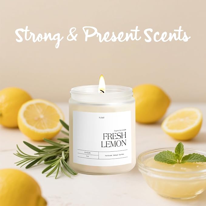 Fresh Lemon Highly Scented Candle - Image 2