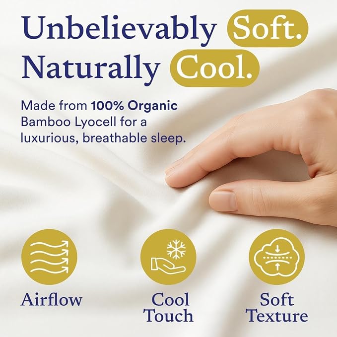 ettitude 100% Lyocell Organic King Pillowcase Set – Silky, Breathable, - Image 2