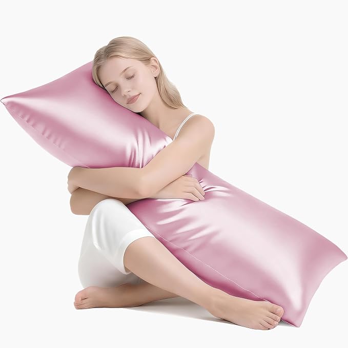 MR&HM Satin Body Pillow Cover, Soft and Breathable Body Pillow Case by MRHM