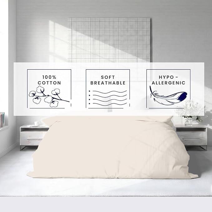Kotton Culture 3 Pc Duvet Cover Queen Size/Full Size Set-100% Egyptian Cotton - Image 5