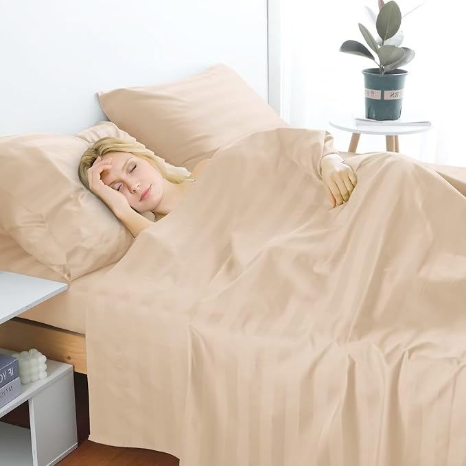 2-Pack Cotton Twin Flat Sheet Only, 600 Thread Count 100% Egyptian Cotton Top - Image 5