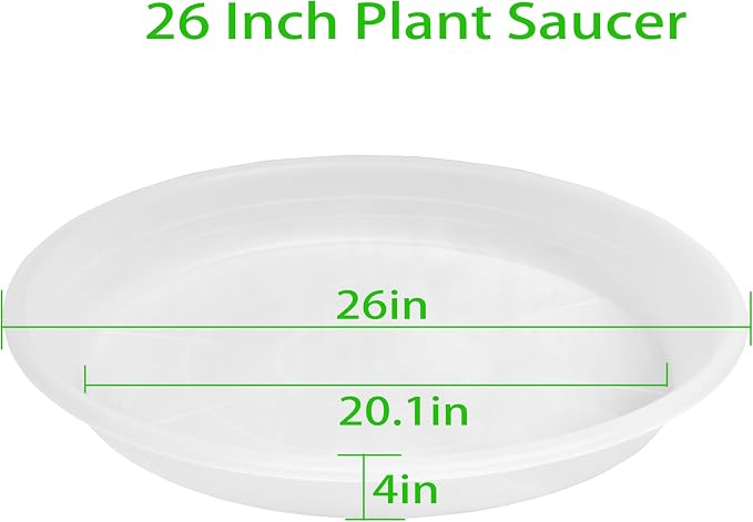 2 Pack of 25 26 inch Extra Large Clear Plant Saucer, Extra Deep 4.2" Tray - Image 2
