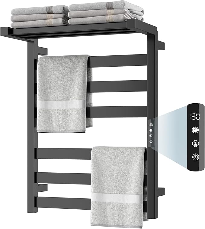 Tower Warmer Rack, 6 Bars Stainless Steel Wall Mounted Electric Heated Towel by Unknown