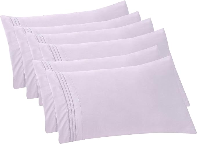 Elegant Comfort 6-PACK Solid Pillowcases 1500 Premium Hotel Quality Microfiber by ELEGANTCOMFORT