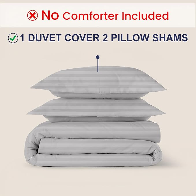 Kotton Culture 3 Pc King Size Duvet Cover Set- 100% Egyptian Cotton 600 Thread - Image 2