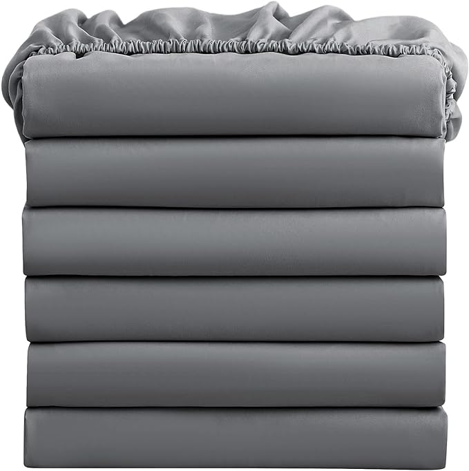 FreshCulture Twin Fitted Sheets, Bulk Pack of 6, Deep Pocket, Soft Microfiber by FreshCulture