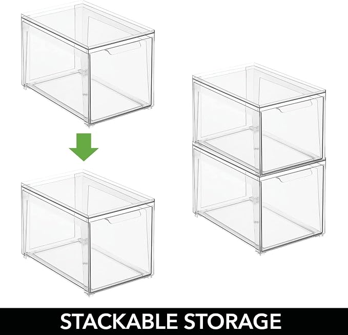 mDesign Plastic Stackable Bathroom Storage - Image 4