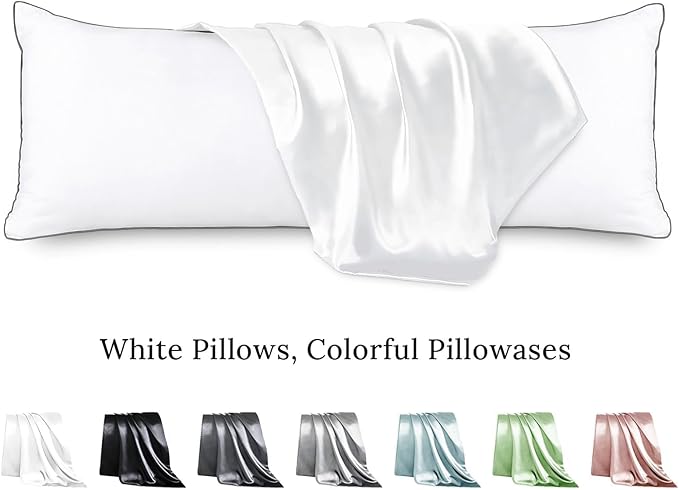 HUXMEYSON Body Pillow with Satin Pillowcase, Body Pillow - Image 2