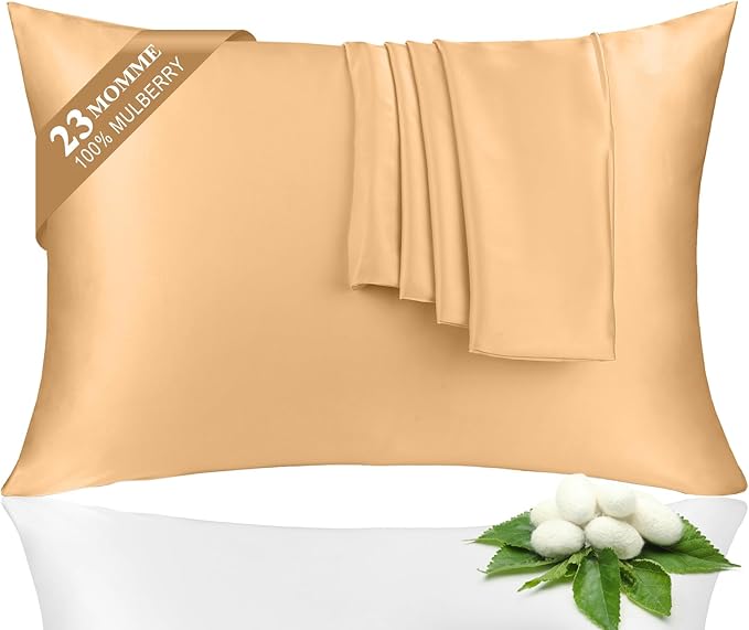 100% Silk Pillowcase 2 Pack for Hair and Skin, Both Sides 23 Momme Grade 6A+ by Unknown
