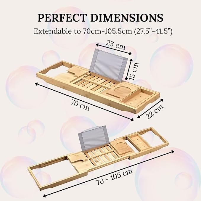 Creative Factory Luxury Bathtub Caddy Tray, Four Storage Rooms on the Board - Image 5
