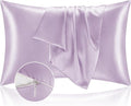 BEDELITE Satin Pillowcase with Zipper, Lavender King Size Pillow Cases Set of 2 by BEDELITE