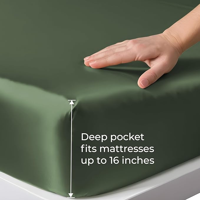 LINENWALAS Fitted Sheet Only Viscose Derived from Bamboo, Bottom Sheet - Image 4