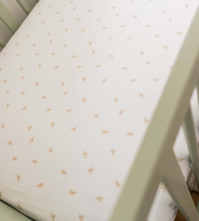 Burt's Bees Baby Essential Organic Cotton Fitted Crib Sheet, Breathable - Image 3