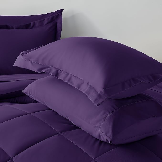 CozyLux Queen Comforter Set Purple - Image 9
