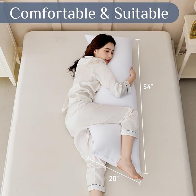 Leeden Full Body Pillow for Adults, Firm and Fluffy Long Pillow Insert - Image 2