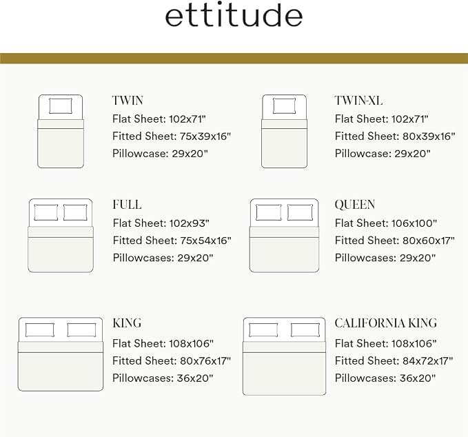 ettitude 100% Lyocell Organic Pillowcase Set – Silky-Soft, Breathable, - Image 8