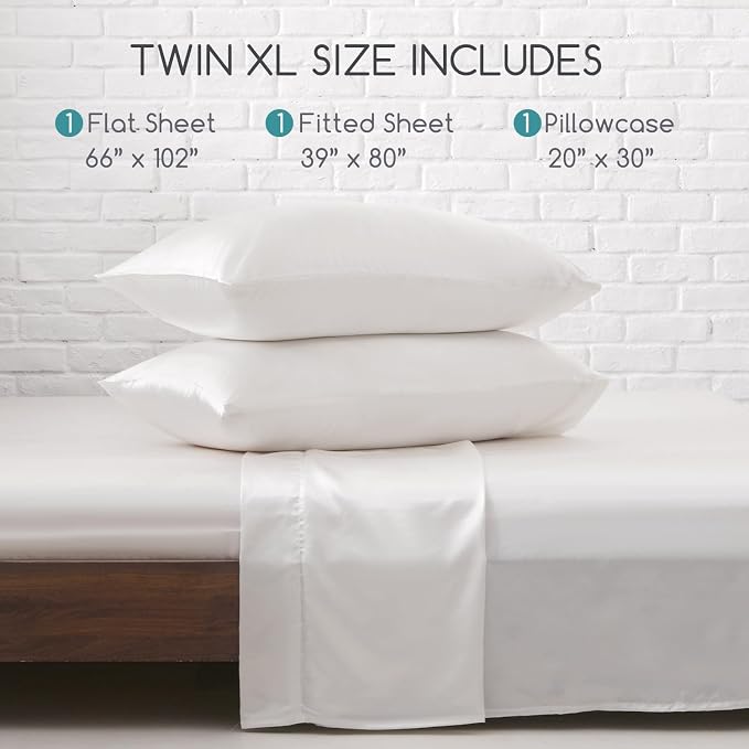 MR&HM Satin Bed Sheets, Twin XL Size Sheets Set - Image 7