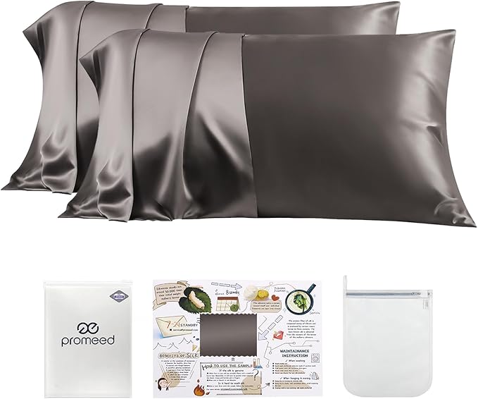 PROMEED 100% Silk Pillowcase 2 Pack by PromeedTextile