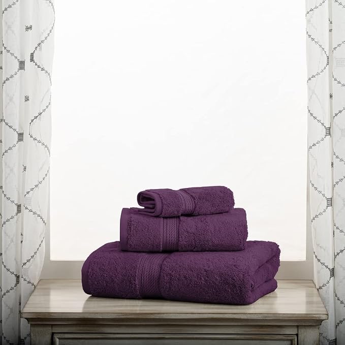 SUPERIOR Egyptian Cotton Pile 3 Piece Towel Set, Includes 1 Bath, 1 Hand - Image 9