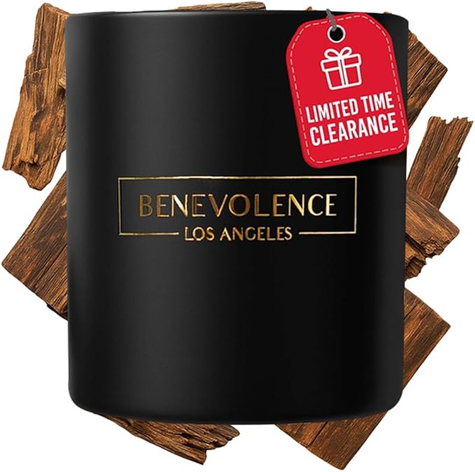 Benevolence LA Oud Wood Christmas Scented Candles | Soy Candles, 45 Hour Burn by BenevolenceLA