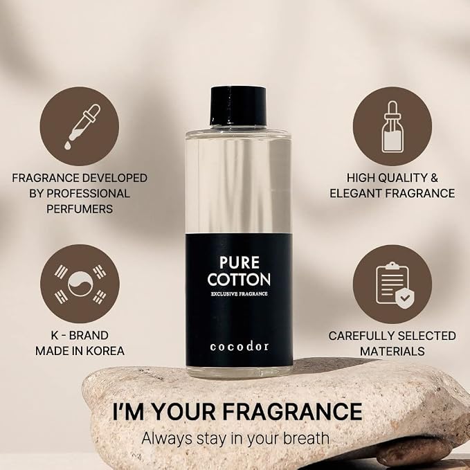 COCODOR Reed Diffuser Oil Refill/Pure Cotton/6.7oz/3 Pack/Aroma Therapy - Image 2