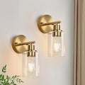 Zarbitta Set of 2 Wall Sconces for Bathroom, Brushed Gold Modern Vanity Lights by Zarbitta