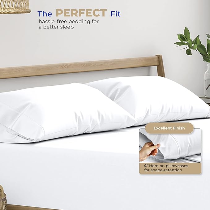 Thread Spread 100% Cotton Pillow Cases Queen Size Set of 4 - Image 4