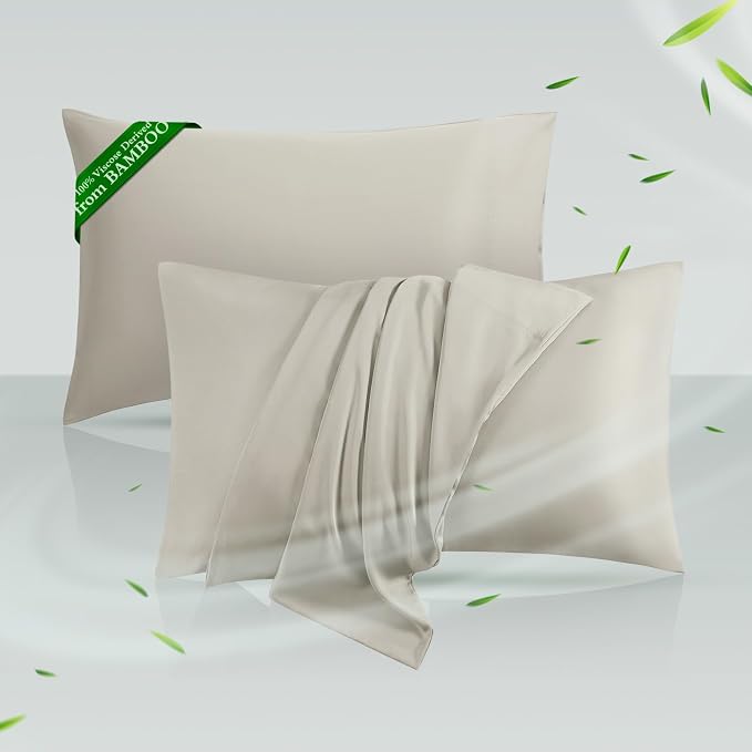 Cooling Pillowcases King Size Set of 2, Viscose Derived from Bamboo by HOTSLEEPERSHEETS