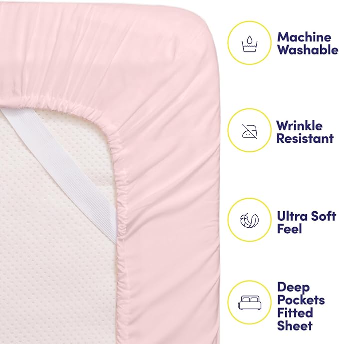 Queen Sheets Pale Pink - Image 3