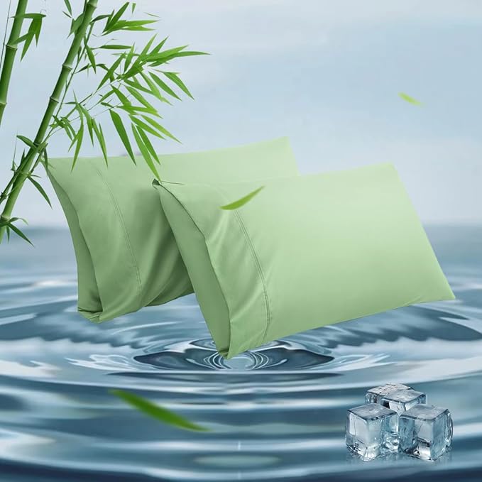 Queen Pillowcases, Cooling Viscose from Bamboo Pillow Covers by ParkdenyMattressProtector