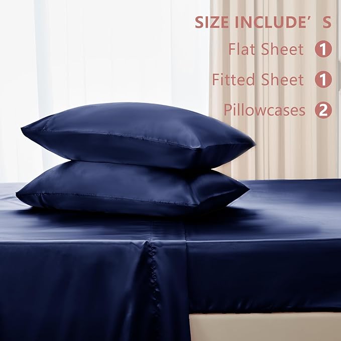 CozyLux Satin Sheets King Size Sheet Set - Image 6