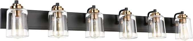 SOLFART Bathroom Vanity Light Black and Brass Bathroom Light fixtures Durable by SOLFART