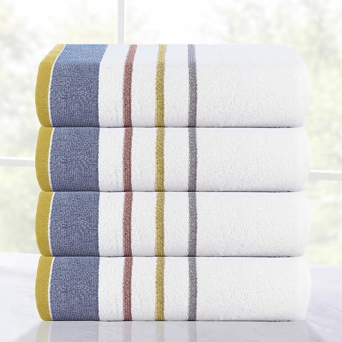 CASA COPENHAGEN White Bay 4Pcs 100% Egyptian Cotton Designer Hand Towels Gift - Image 3
