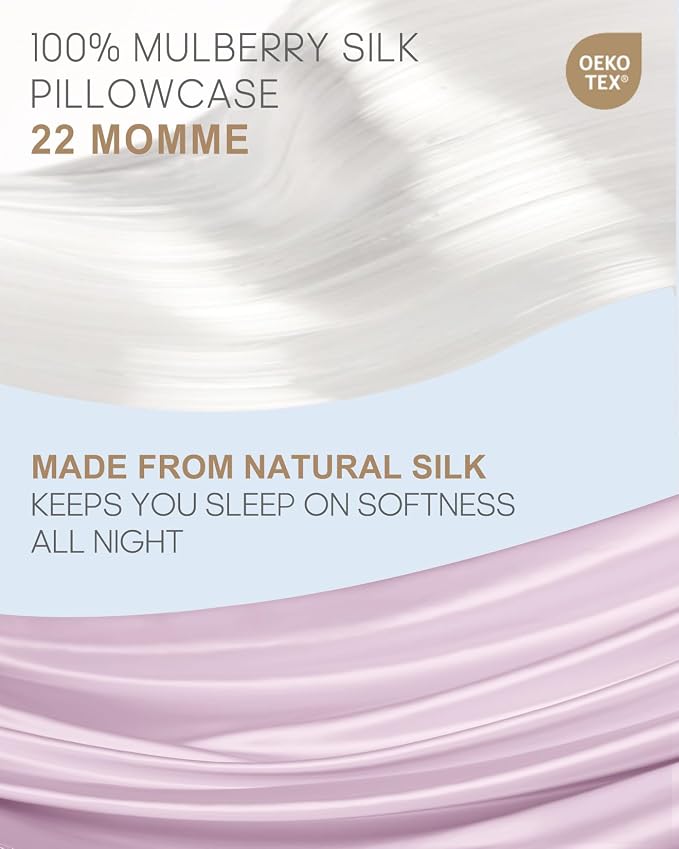 THXSILK Set of 2 100% Mulberry Silk Pillowcase - Image 2