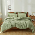 Simple&Opulence 100% Washed Linen Duvet Cover Set 5pcs Basic Style Natural by SimpleOpulence