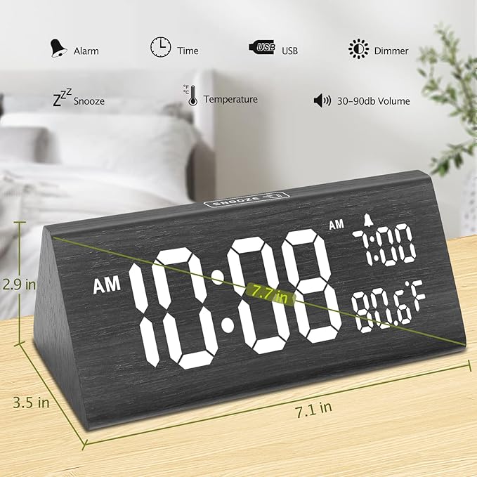 DreamSky Wooden Digital Alarm Clock - Image 7