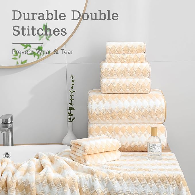 8 Piece Bathroom Towel Set |2 Oversized Bath Towels, 2 Hand Towels, 4 - Image 6