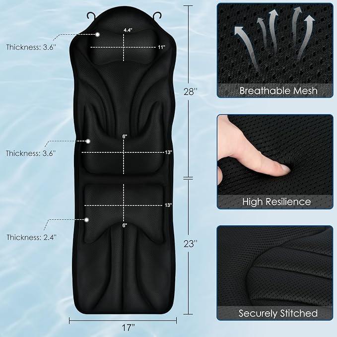 Atsuwell Full Body Bath Pillow for Bathtub, Ergonomic Bathtub Cushion for Neck - Image 3