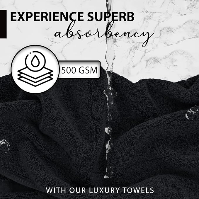 KAHAF COLLECTION 100% Cotton Bath Towels, 24x48 Pack of 6 Towels, Quick Dry - Image 3