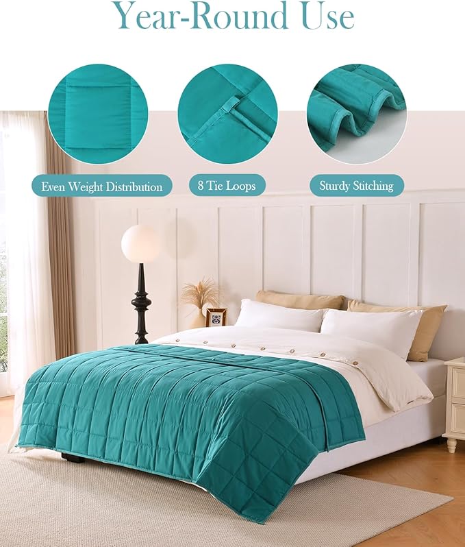Topblan Weighted Blanket for Adults 12lbs, Soft Cooling Breathable Weighted - Image 4