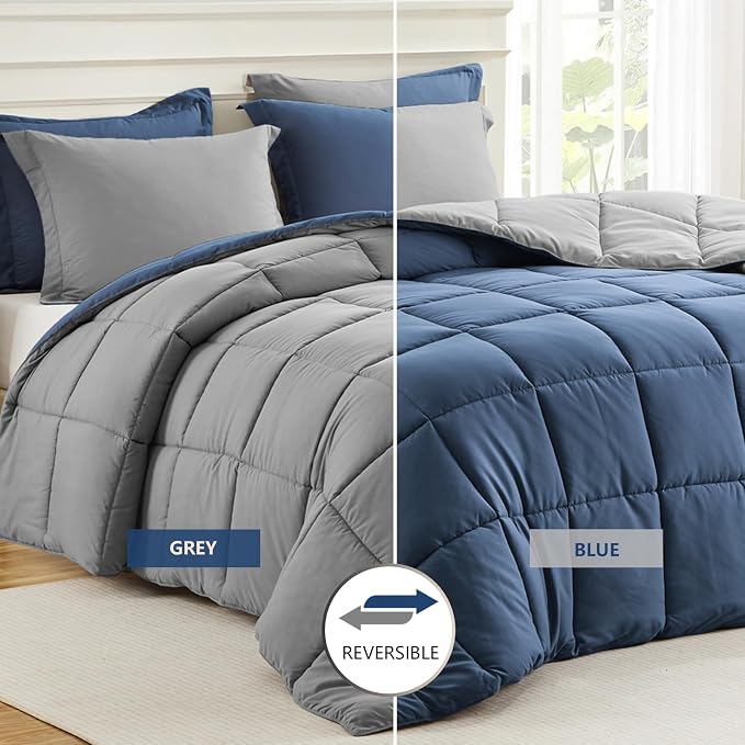 Homelike Moment King Size Comforter Set Blue, Comforter King Size Bed Set - Image 2