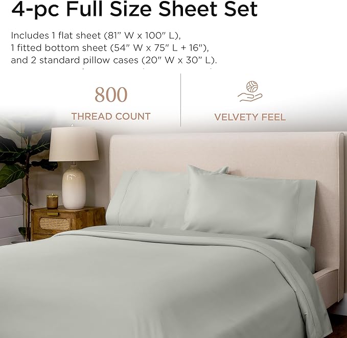 Threadmill Luxury 800 Thread Count Full Size 100% Cotton Sheets - Image 2