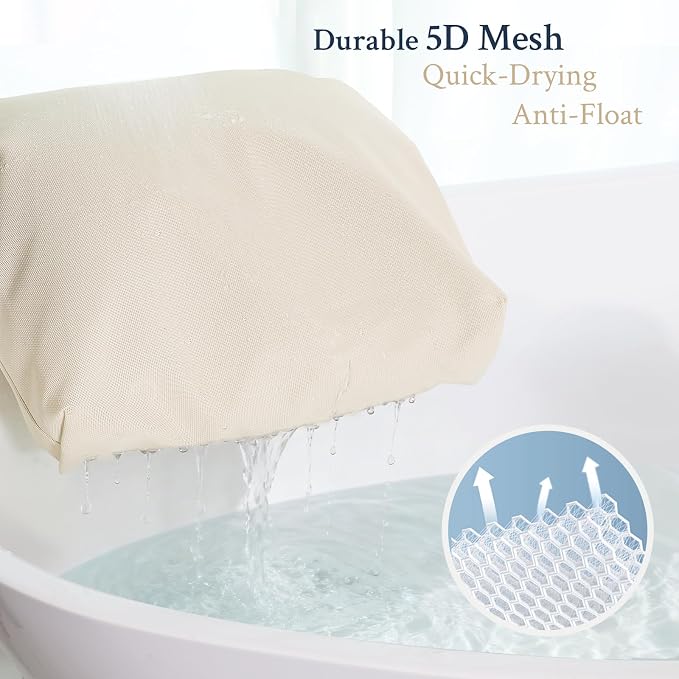Luxury Bath Pillow for Bathtub, Soft & Comfortable Head Neck & Back Support - Image 4