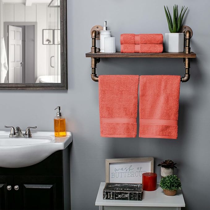 SUPERIOR Egyptian Cotton Pile Hand Towel Set of 4, Ultra Soft Luxury Towels - Image 3