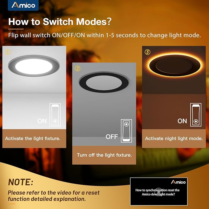 Amico 6 Pack Black 6 Inch 5CCT LED Recessed Ceiling Light - Image 3