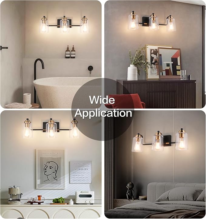 SOLFART Bathroom Light Fixtures 3-Light Vintage Bathroom Vanity Light Over - Image 7