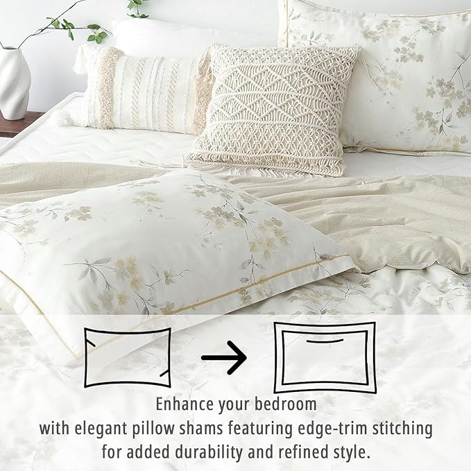 LEMIROE Floral Cotton Comforter Queen Size - Image 3