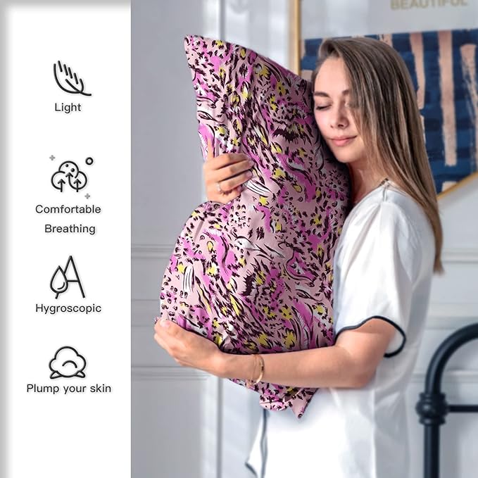 Mulberry Silk Pillowcase for Hair and Skin Queen Size Leopard Print Silk Pillow - Image 5